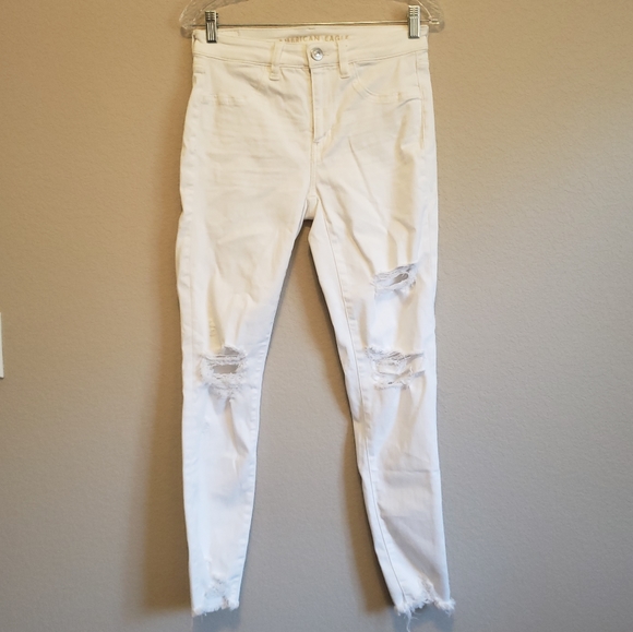 American Eagle Outfitters Denim - American Eagle High Rise Distressed White Jeggings